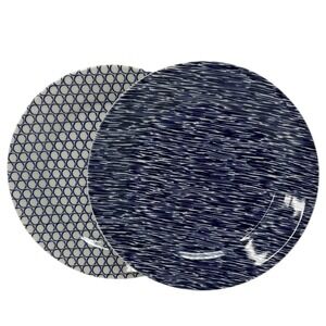 Royal Doulton Pacific Dot & Splash Salad Plates Set 2 Blue White 9.25"